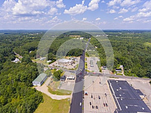 North Hampton historic town center aerial view, North Hampton, NH, USA