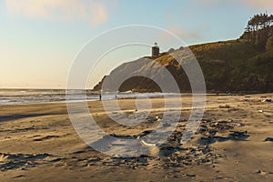 North Head Lighthouse from Cape Disappointment state park Washington USA.