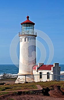 North Head Lighthouse Off Pacific Ocean Wash photo