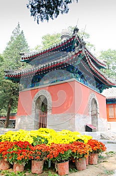 North imperial tablet pavilion in Dajuesi temple, beijing, china