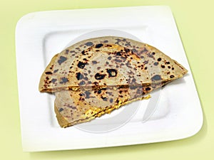 North Indian dish Paneer tadka paratha