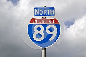 North Interstate 89 sign in New Hampshire