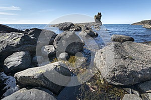 North Ireland, rocky coastline landscape