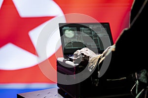 North Korea army operative conducts tactical reconnaissance photo