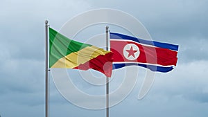 North Korea and Congo-Brazzaville flag