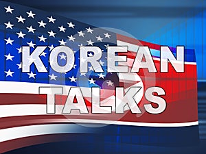 North Korea Cooperation Talks With Usa 3d Illustration