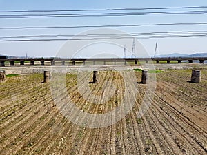 North Korea countryside landscape from train