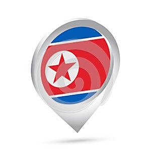 North Korea flag 3d pin icon