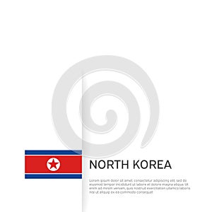 North korea flag background. State patriotic north korean banner, cover. Democratic People Republic of Korea flag. DPRK. Template