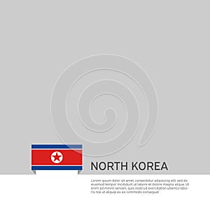 North korea flag background. State patriotic north korean banner, cover. Democratic People Republic of Korea flag. DPRK. Template