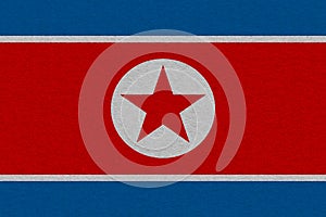 North Korea flag painted on paper