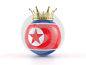 North Korea flag soccer ball with crown