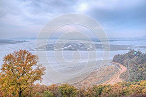 North Korea viewed from Odu Mt. Unification Observatory, Republic of Korea