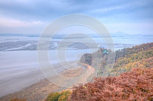 North Korea viewed from Odu Mt. Unification Observatory, Republic of Korea