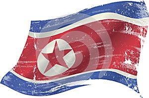 North Korea waving flag