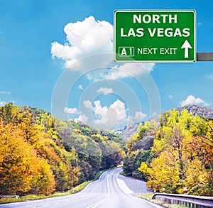 NORTH LAS VEGAS road sign against clear blue sky