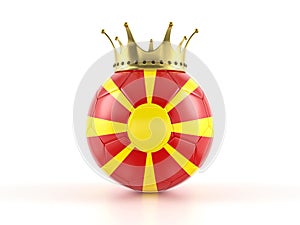 North Macedonia flag soccer ball with crown