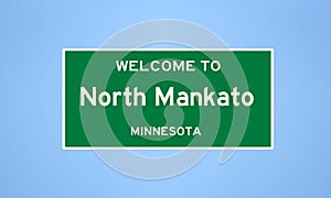 North Mankato, Minnesota city limit sign. Town sign from the USA