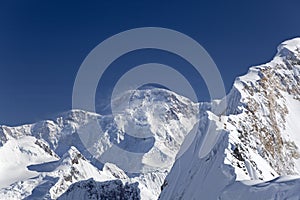 North mountainside of peak Pobeda (Jengish Chokusu in Kyrgyz, or