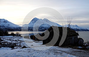 Beautiful winter landscape near Tromso, Norway photo
