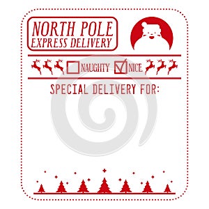 North pole express delivery. Vector illustration