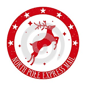 North pole express mail - holiday stamp template for gifts and letters.