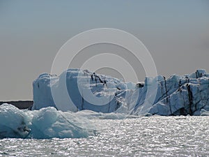 The North Pole. A large glacier. The Arctic Ocean. Geographical north Pole.