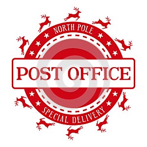 North pole post office - Holiday seal design.