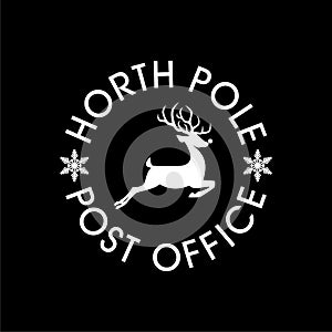 North Pole Post Office icon isolated on dark background