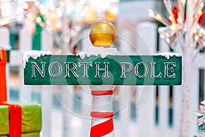 North pole signpost Christmas decoration