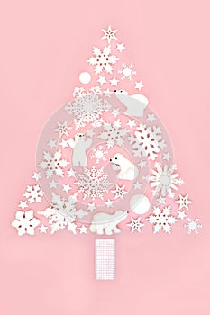 North Pole Theme Christmas Tree Shape Decoration Concept