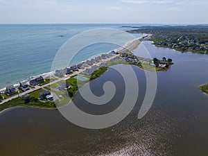 North Scituate Beach aerial view, Scituate, Massachusetts, USA