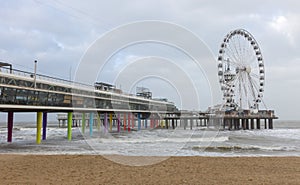 North Sea beach and Scheveningen Pier