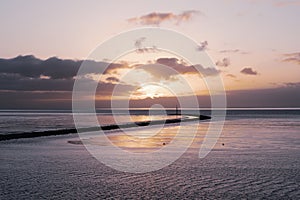 North Sea coast of East Frisia, Norddeich, Norden, Lower Saxony, Germany.