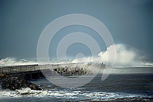 North Sea in Denmark during storms