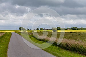 North sea dike landscape