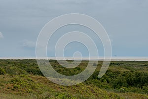 North Sea with drilling rigs as seen from Schiermonnikoog