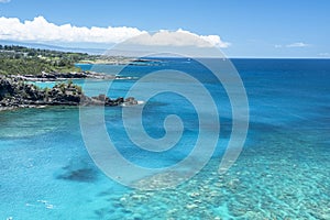 North shore and blue water of Maui island