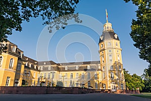 North Side of Karlsruhe Palace Castle Schloss in Germany Blauer