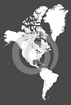 North and South America high detailed vector map