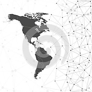 North and South America map vector, illustration