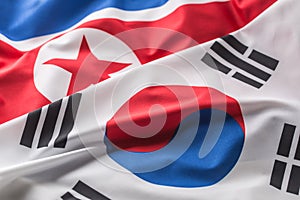 North and south korea flag. Colorful south and North Korea flag