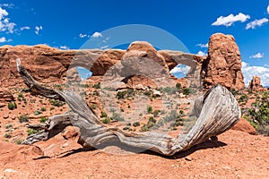 North and South Window Arches in Arches National Park, Utah, USA