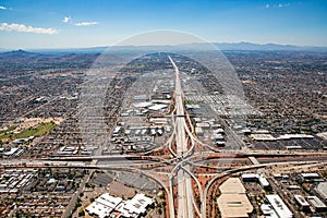 The North Stack interchange viewd from above looking South