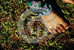 North Thailand: Feet dirty close-up