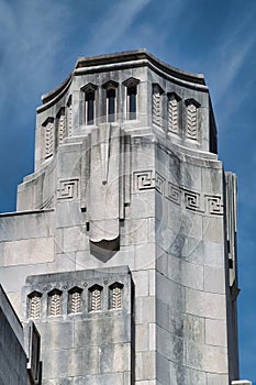 North Tower of the Tulsa Union Pacific Railroad Station - Historic art deco building design