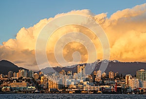 North Vancouver with cumulus clouds photo