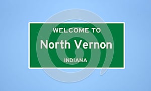 North Vernon, Indiana city limit sign. Town sign from the USA