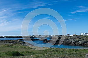 North Wales, the resort of Tearddhur Bay on a sunny spring day.