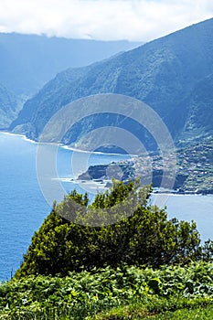 The North West Coast where the Mountains in the north of the Island of Madeira meet the Atlantic Ocean